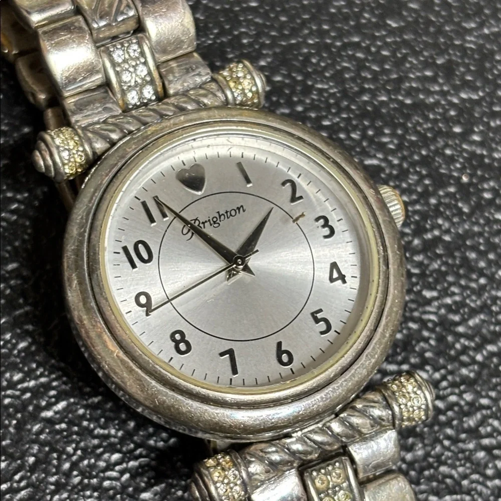 Brighton Vintage Silver-Tone Bracelet Watch WORKING Boho Western